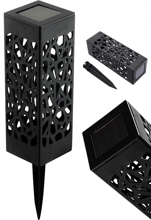 Lampy Solarne Ogrodowe LED Wbijana Do Ogrodu Zewnętrzna Barwa Ciepła Wzorek