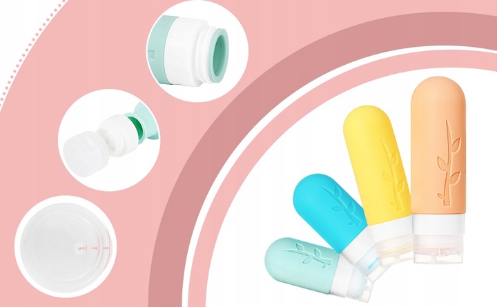 KOSMETYCZKA PODRÓŻNA POJEMNIKI DO SAMOLOTU BUTELKI ZESTAW 19 EL. Z SUWAKIEM