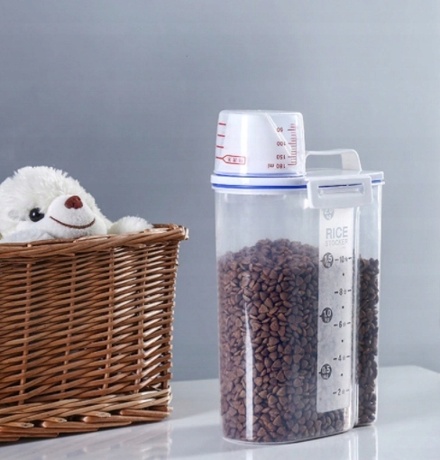 POJEMNIK PUDEŁKO na KARMĘ z MIARKĄ dla PSA KOTA 2L