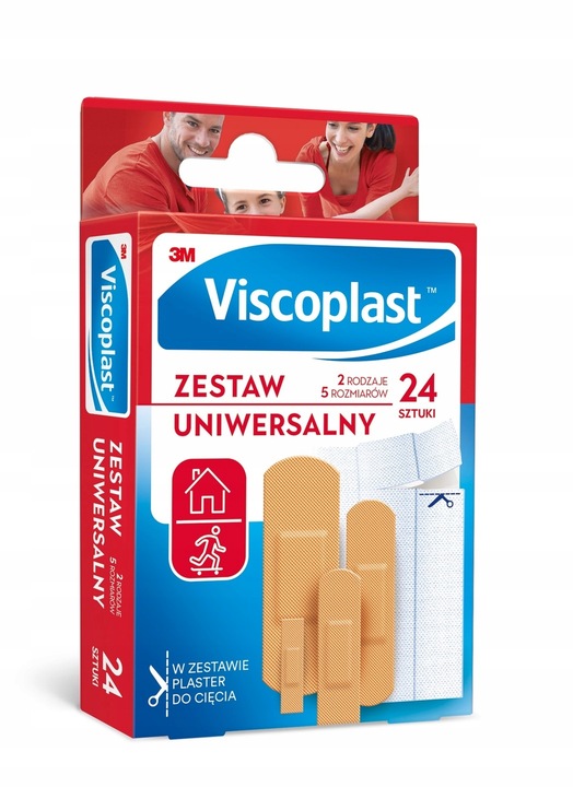 Viscoplast Zestaw Uniwersalny Plastry 24 sztuki