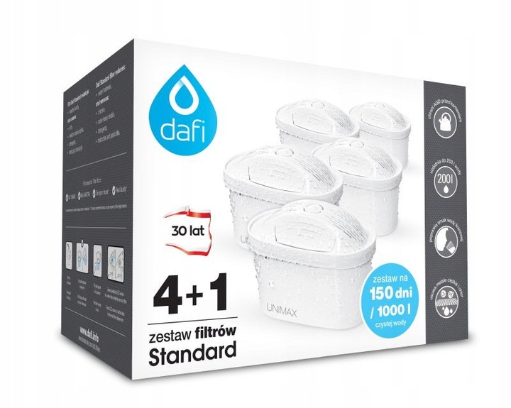 Filtr / Filtry Wkład Dafi Unimax do dzbanka filtrującego wodę | 5 szt.