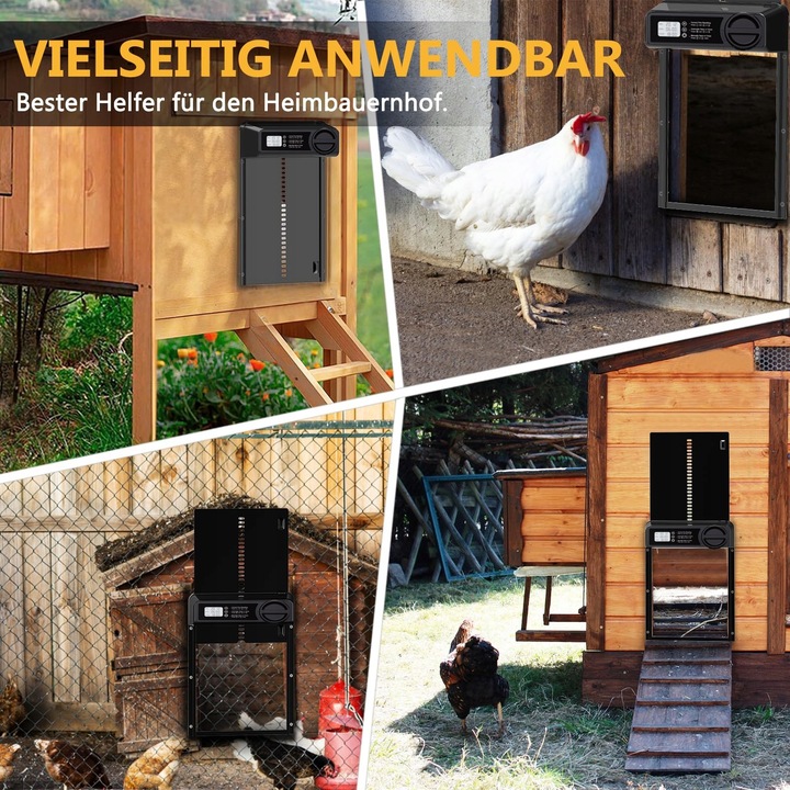 Automatyczne Drzwi Do Kurnika Z Timerem Blokada Przytrzaśnięcia Wodoodporne