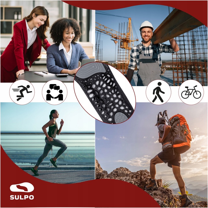 Żelowe wkładki amortyzujące przeciwpotne miękkie