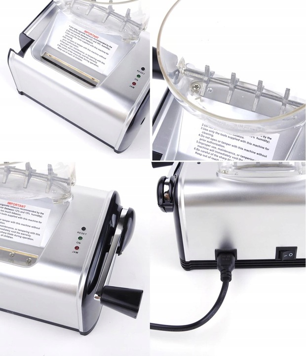 Elektryczna Nabijarka do Papierosów Tłokowa Maszynka Automatyczna Tytoniu