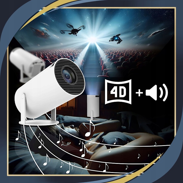 Projektor Rzutnik Przenośny Android Smart TV LED 4K Głośnik WIFI 130