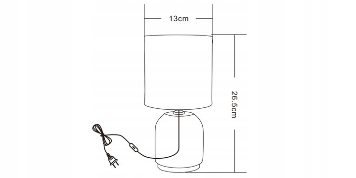 Lampka nocna czarna lampa stołowa do sypialni salonu z abażurem HS8723