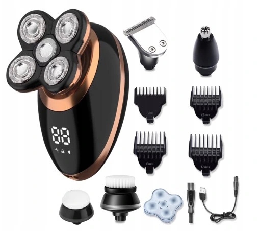 Golarka Męska 5W1 Maszynka do Golenia Brody, Włosów i Głowy - Trymer Alpha