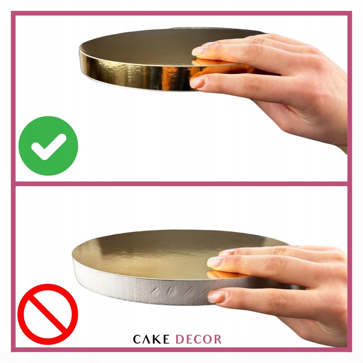 Podkład pod tort STYRODUR ZŁOTY 40 cm TWARDY ZŁOTY BOK Gruby CakeDecor