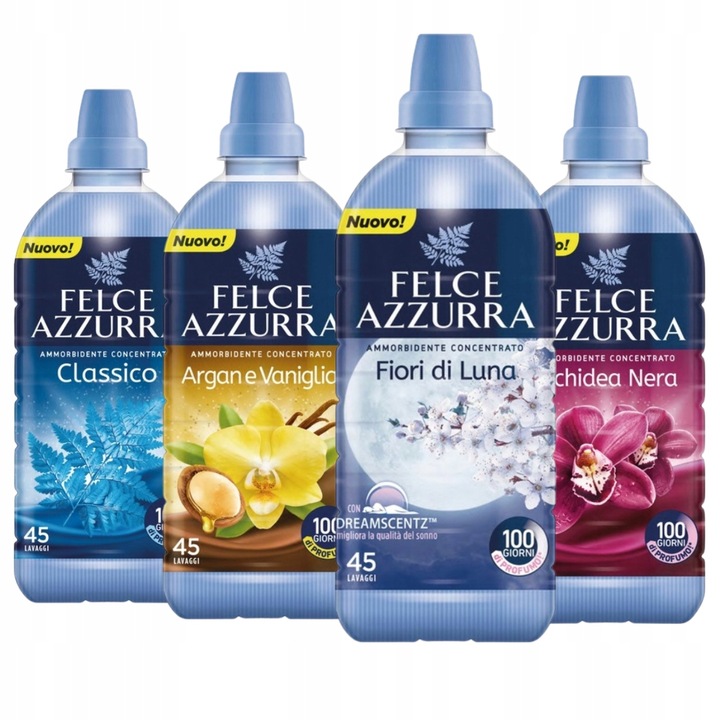 Felce Azzurra Perfumowany Włoski Płyn do Płukania Zestaw MIX 4x900ml