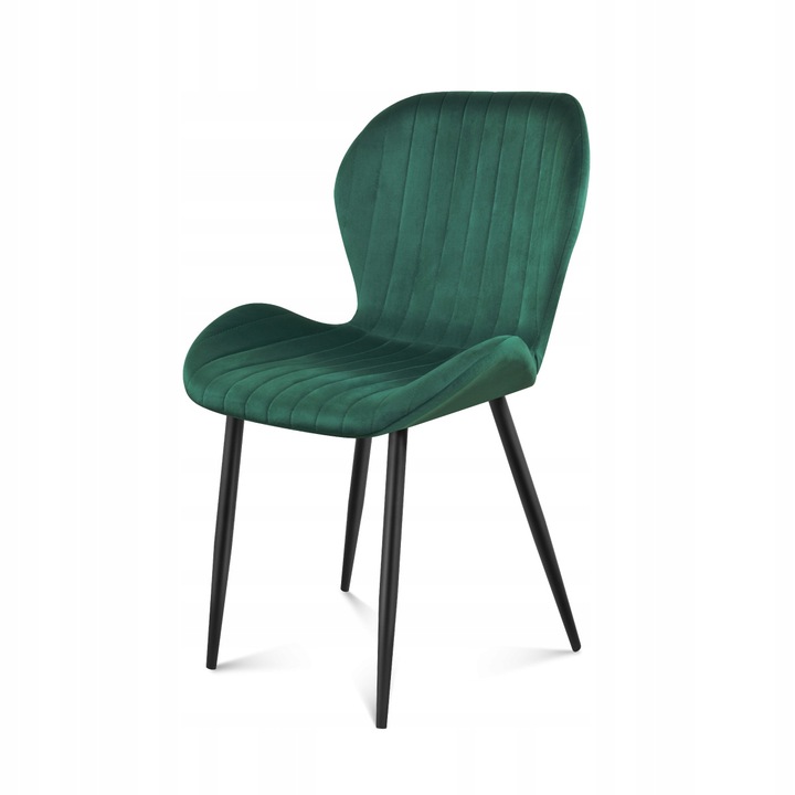 Krzesło welurowe tapicerowane MARK ADLER zielone do jadalni salonu
