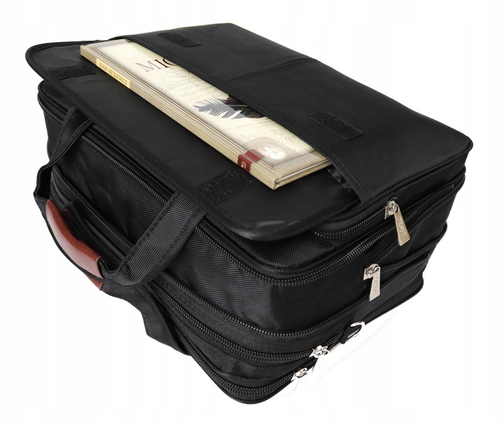 DUŻA TORBA MĘSKA DWUKOMOROWA DO PRACY NA RAMIĘ A4