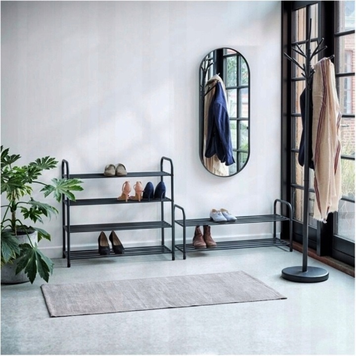 SZAFKA PÓŁKA NA BUTY OBUWIE STOJAK REGAŁ LOFT CZARNA 3-POZIOMOWA