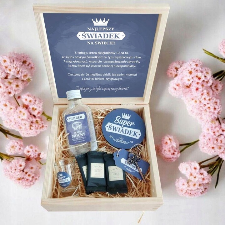 PODZIĘKOWANIE DLA ŚWIADKÓW BOX DLA ŚWIADKA I ŚWIADKOWEJ PREZENT DLA ŚWIADKA