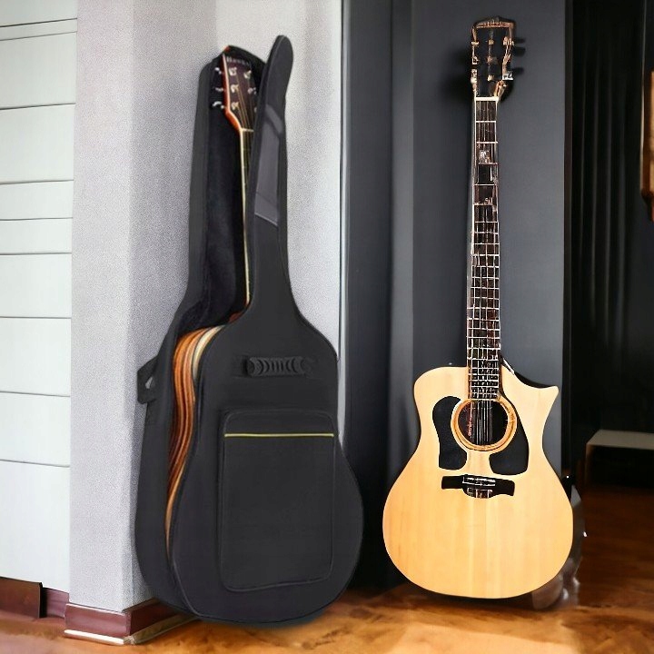 POKROWIEC NA GITARĘ KLASYCZNĄ AKUSTYCZNĄ Z KIESZENIAMI SZELKI UCHWYT GITARA