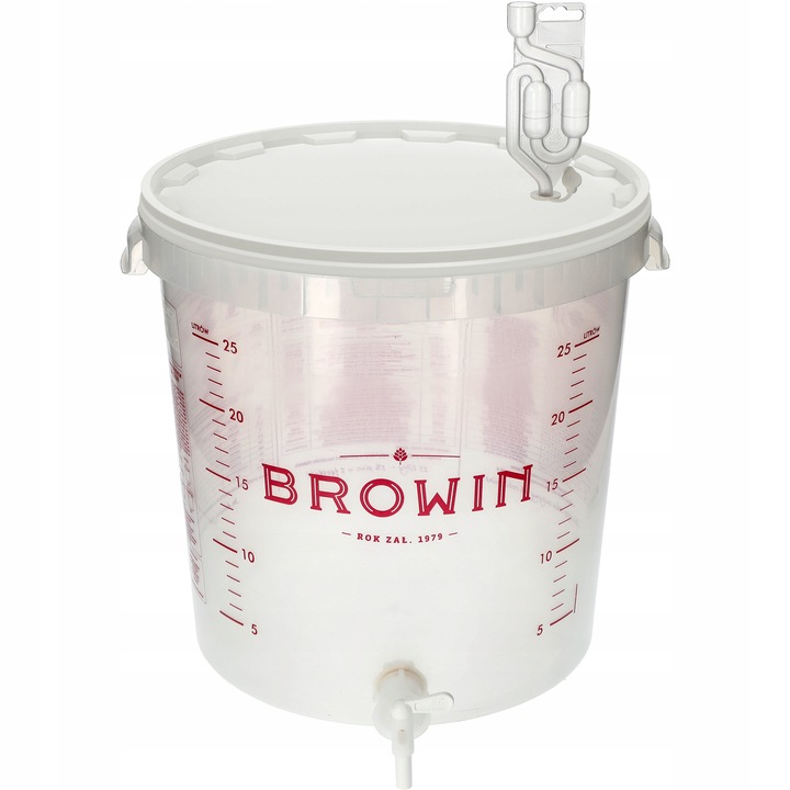 Pojemnik fermentacyjny 30l wiadro z kranem i rurką kątową FERMENTATOR