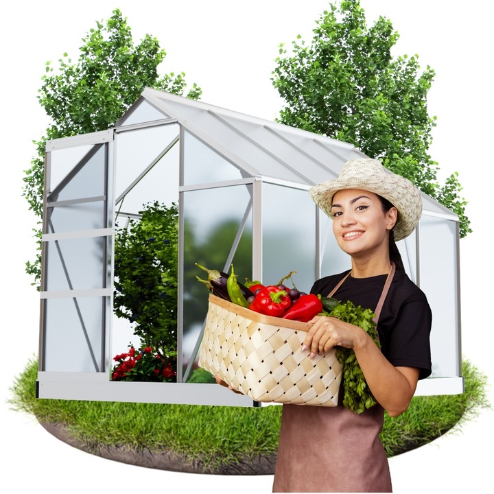 SZKLARNIA OGRODOWA POLIWĘGLAN DOMEK 1,9x1,95m 3,61m2 OCHRONA UV