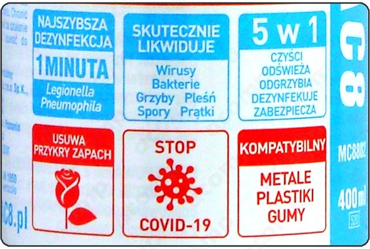 Nanoclean AC8 AUTO do odgrzybiania klimatyzacji 5w1, dezynfekcja, Atest PZH