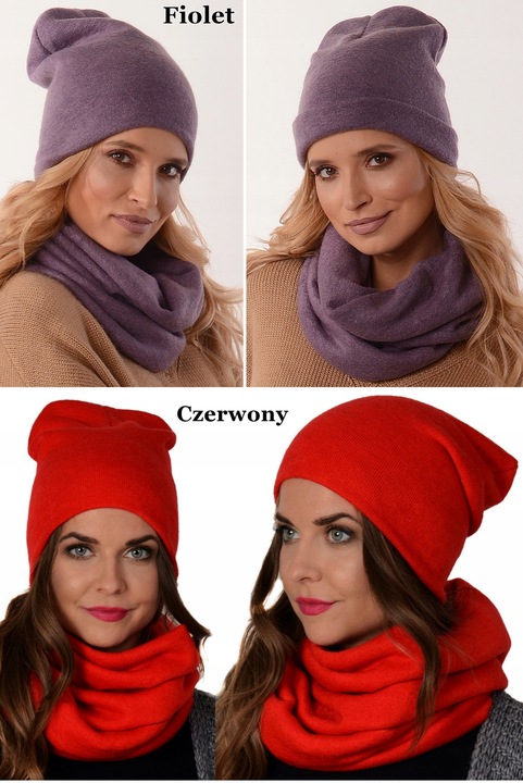 POLSKI - Komplet CZAPKA + KOMIN Tunel KOLORY K6