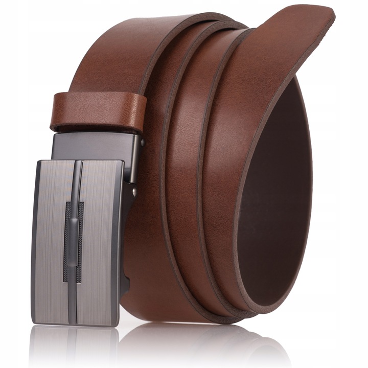 Pasek SKÓRZANY Męski SEPHER Automat BRĄZOWY spodni