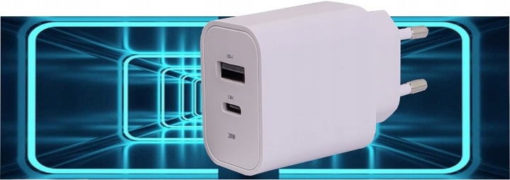 SZYBKA ŁADOWARKA SIECIOWA KOSTKA USB TYPE-C PD20W +KABEL TYPE C 60W 3000mAh