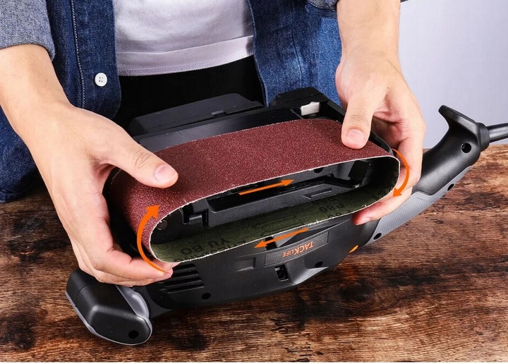 Tacklife B10 szlifierka taśmowa taśmówka 600W z regulacją + zestaw