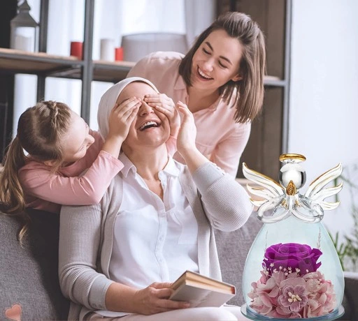 Wieczna Róża w Szkle Świecąca LED Prezent na Dzień Babci Walentynki Kobiety