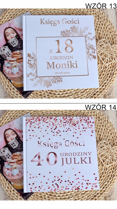 Księga gości karty białe na urodziny rocznice nietypowe okazje
