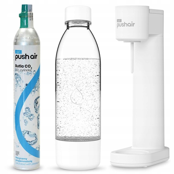 PUSHAIR Saturator Do Wody Dafi Syfon Biały + Nabój CO2 + Butelka 0,7