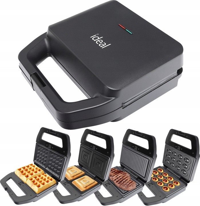 OPIEKACZ UNIWERSALNY 4w1 ORZESZKI TOSTY SANDWICH GOFRY GRILL MOCNY