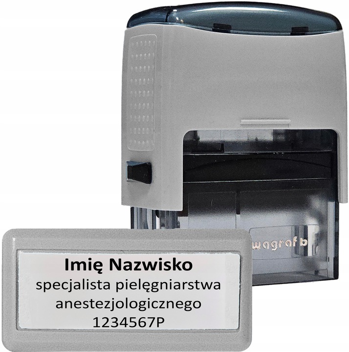 WAGRAF B2 - Pieczątka do 4 wersów - 12 kolorów obudowy do wyboru - IMIENNA