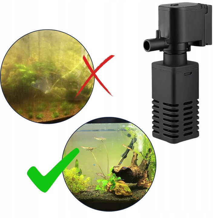 FILTR WEWNĘTRZNY PROFESJONLANY DO AKWARIUM POMPKA GĄBKOWY 4W 400L/h