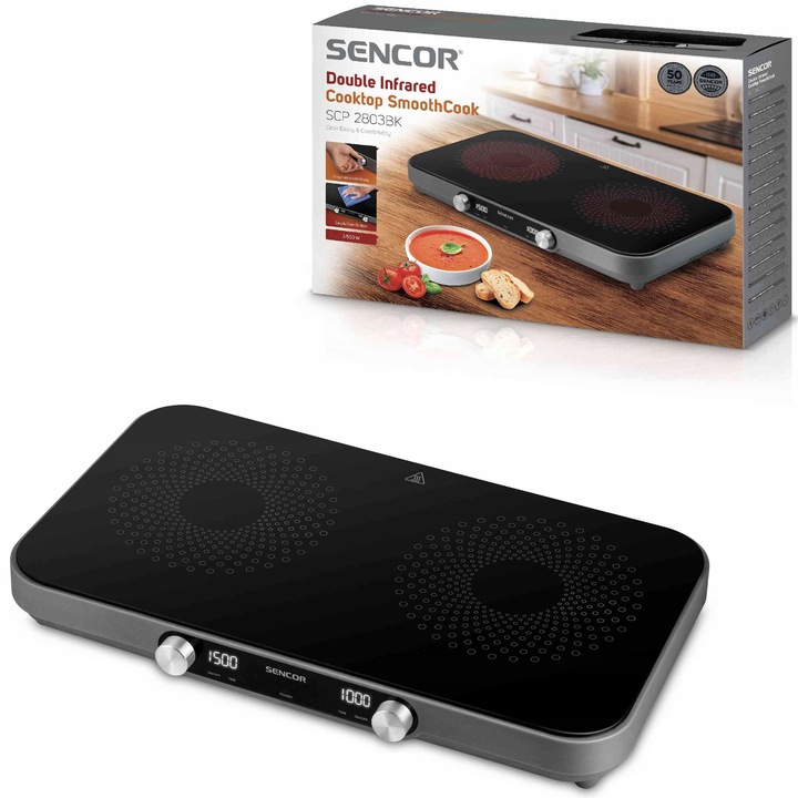 Kuchenka elektryczna przenośna ceramiczna 3500W 2 PALNIKI Sencor SCP