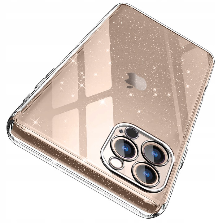 Etui do iPhone 16 Pro Max SILIKONOWE BROKAT clear CASE + SZKŁO OCHRONNE 9H