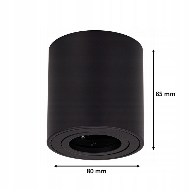 Oprawa natynkowa halogenowa TUBA LED GU10 Ruchoma CZARNA SPOT sufitowa