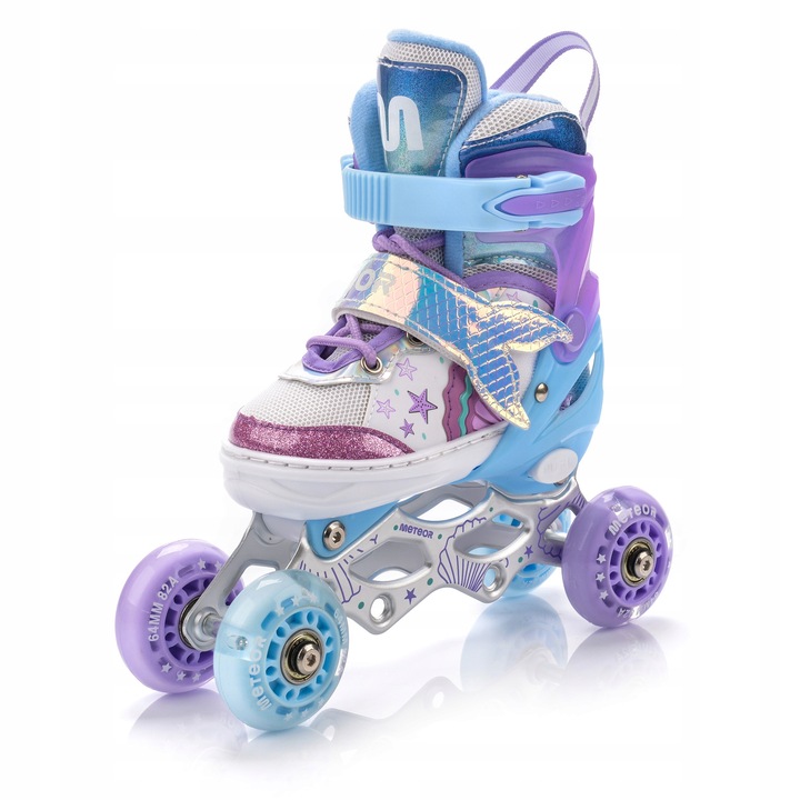 ROLKI 4w1 METEOR MERMAID XS 25-28 rolki łyżwy wrotki rolko-wrotki LED