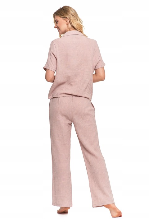 Moraj Długa Bardzo delikatna Piżama Damska z Muślinu Beżowa 5000-008 M