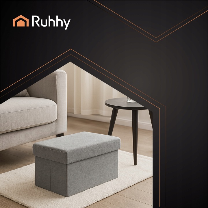 Pufa ze Schowkiem Składana Siedzisko Puf do Siedzenia Skrzynia