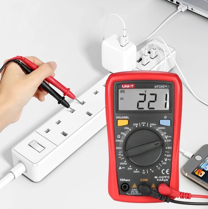 PROFESJONALNY MIERNIK CYFROWY MULTIMETR PRĄDU NAPIĘCIA LCD UNI-T UT33C+