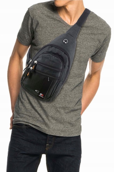 SASZETKA NA RAMIĘ UNIISEKS GRAFITOWA BAG REGULOWANY PASEK