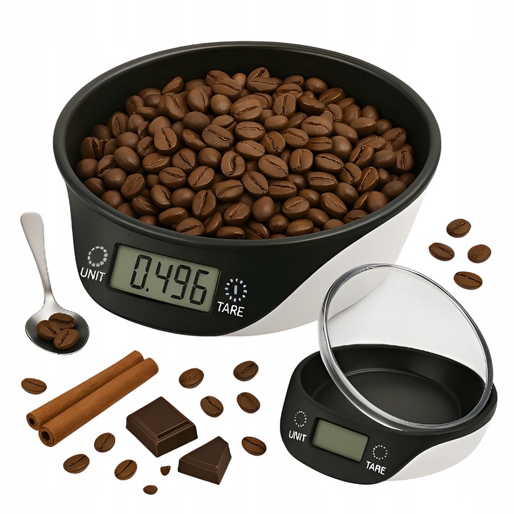 Waga Kuchenna Elektroniczna z Misą Precyzyjna Cyfrowa LCD Czarna 5 kg