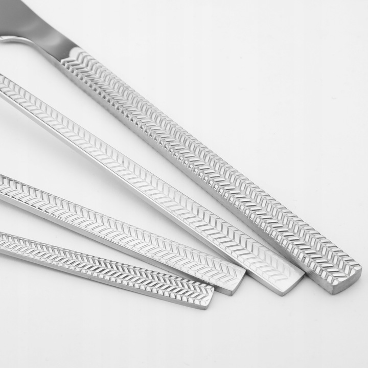 Komplet sztućców zestaw sztućców sztućce dla 6 OS JAGNA SREBRNE 24-elementy