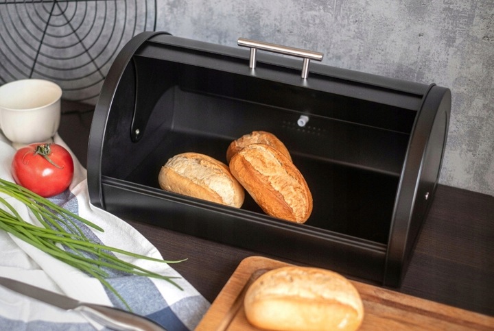 CHLEBAK POJEMNIK NA PIECZYWO BUŁKI CHLEB METALOWY DUŻY CZARNY