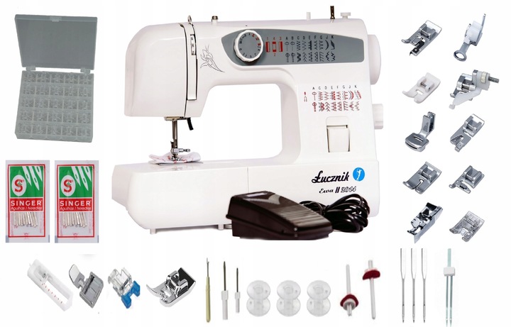 MASZYNA DO SZYCIA ŁUCZNIK EWA II + GRATISY 38 ŚCIEGÓW MECHANICZNA