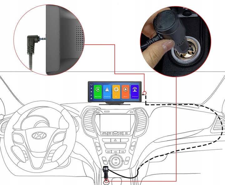 MONITOR SAMOCHODOWY RADIO ANDROID AUTO CARPLAY NAWIGACJA USB WIFI