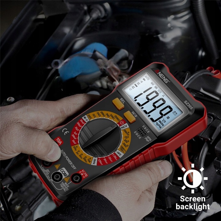 MULTIMETR RĘCZNY MIERNIK CYFROWY NAPIĘCIA PRĄDU INTELIGENTNY POMIAR I