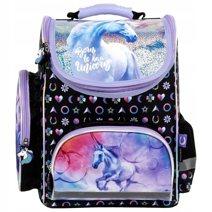 TORNISTER SZKOLNY ZESTAW JEDNOROŻEC DLA DZIEWCZYNKI DO 1 KLASY UNICORN 6cz.