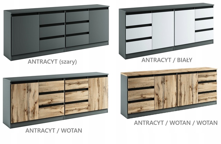 028055 KOMODA / ZESTAW 2d6s/200cm - CZARNY / WOTAN / WOTAN # KOLORY