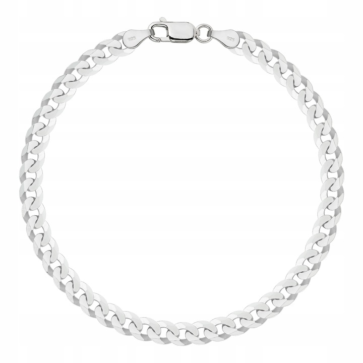 SREBRNA PEŁNA BRANSOLETKA MĘSKA PANCERKA SOLIDNA PR. 925 + GRAWER GRATIS