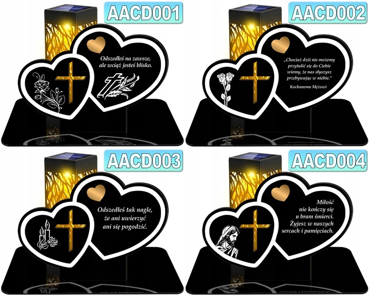 ZNICZ SOLARNY LED WIECZNY DLA DZIADKÓW NA CMENTARZ GRÓB lampka Serce 3D
