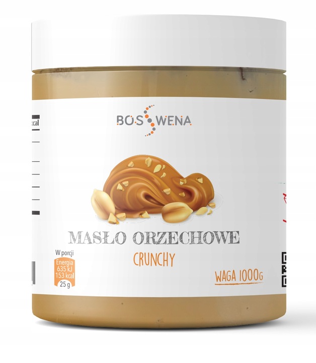 MASŁO ORZECHOWE 1kg CRUNCHY 100% PEANUT BUTTER